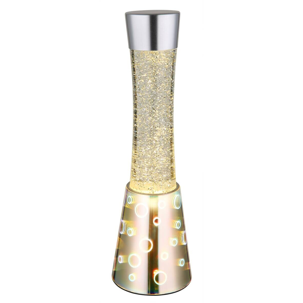 GLOBO LED-Tischleuchte Sparkle klar Chrom schwarz PVC Glas H/D: ca. 40,6x12,5 cm 1 Brennstellen