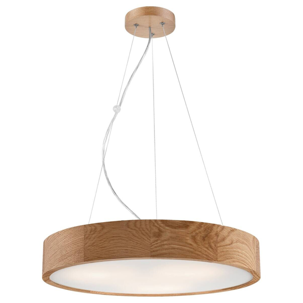Lamkur Deckenleuchte Eveline Eiche Holz Glas H/L: ca. 80x47 cm E27 3 Brennstellen
