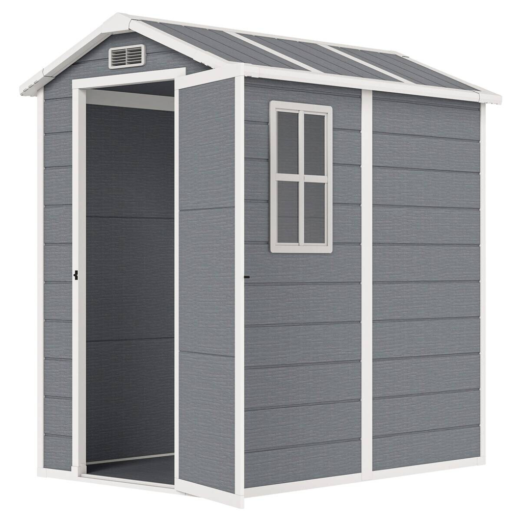 Outsunny Gartenhaus grau B/H/L: ca. 131x198x186 cm