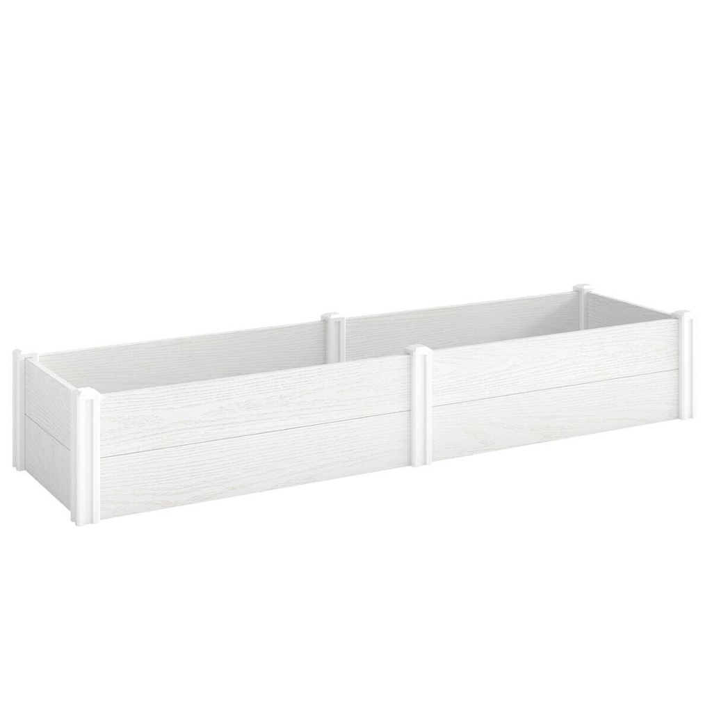 Outsunny Hochbeet weiß Kunststoff B/H/T/L: ca. 54x33x54x197 cm