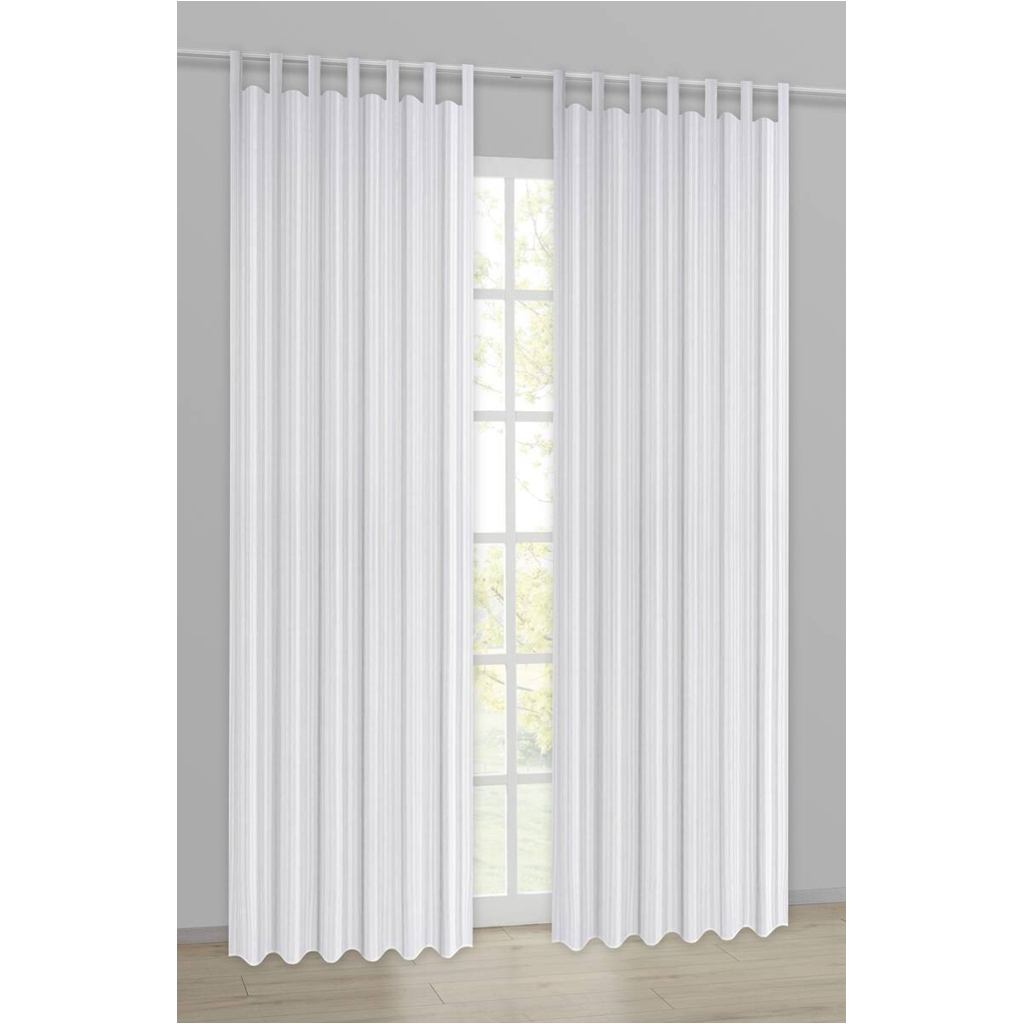 Schlaufenvorhang New Stripe weiß B/L: ca. 140x245 cm