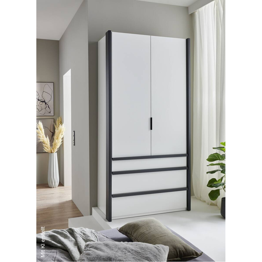 Kleiderschrank Oxford weiß B/H/T: ca. 100x216x58 cm