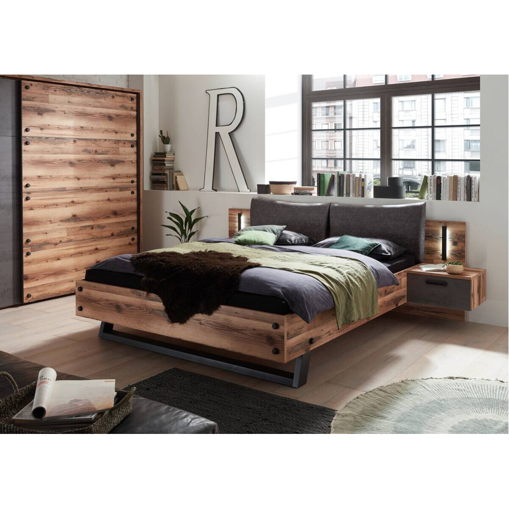 Bettanlage Dover Alpin Lodge Nachbildung Betonoxid Optik B/H/T: ca. 289,4x96,3x215,5 cm