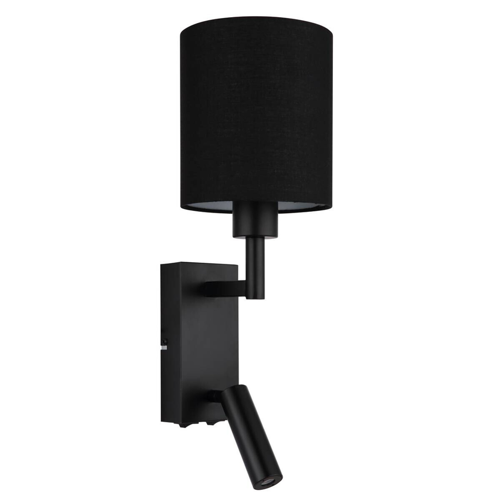 GLOBO Wandleuchte schwarz Metall B/H/L: ca. 17x45,5x15 cm E27 2 Brennstellen
