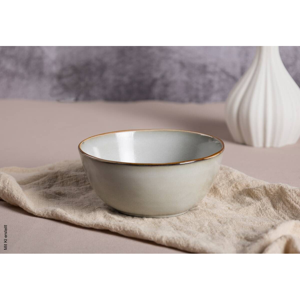 Schale beige Steinzeug D: ca. 15,2 cm