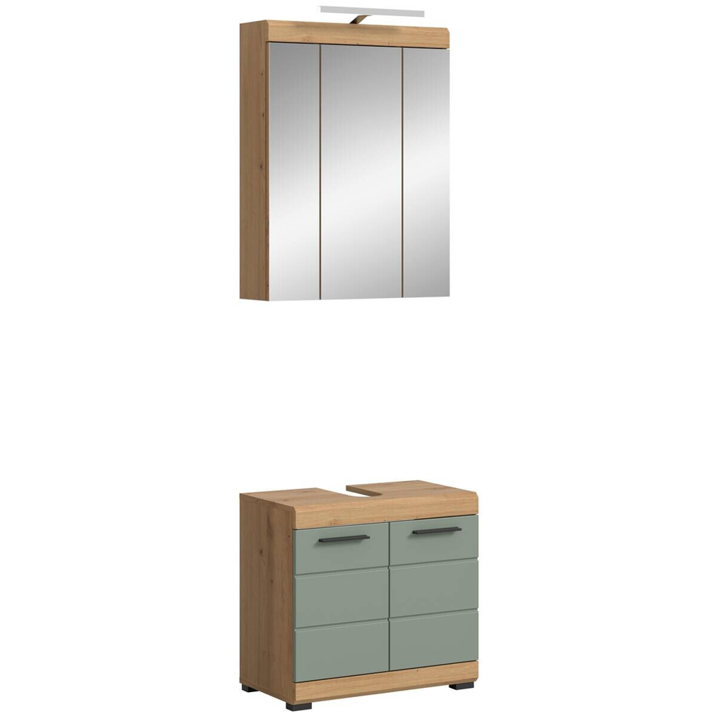 Badezimmer-Set Scout Eiche Artisan Nachbildung salbei Nachbildung B/H/T: ca. 60x191x34 cm