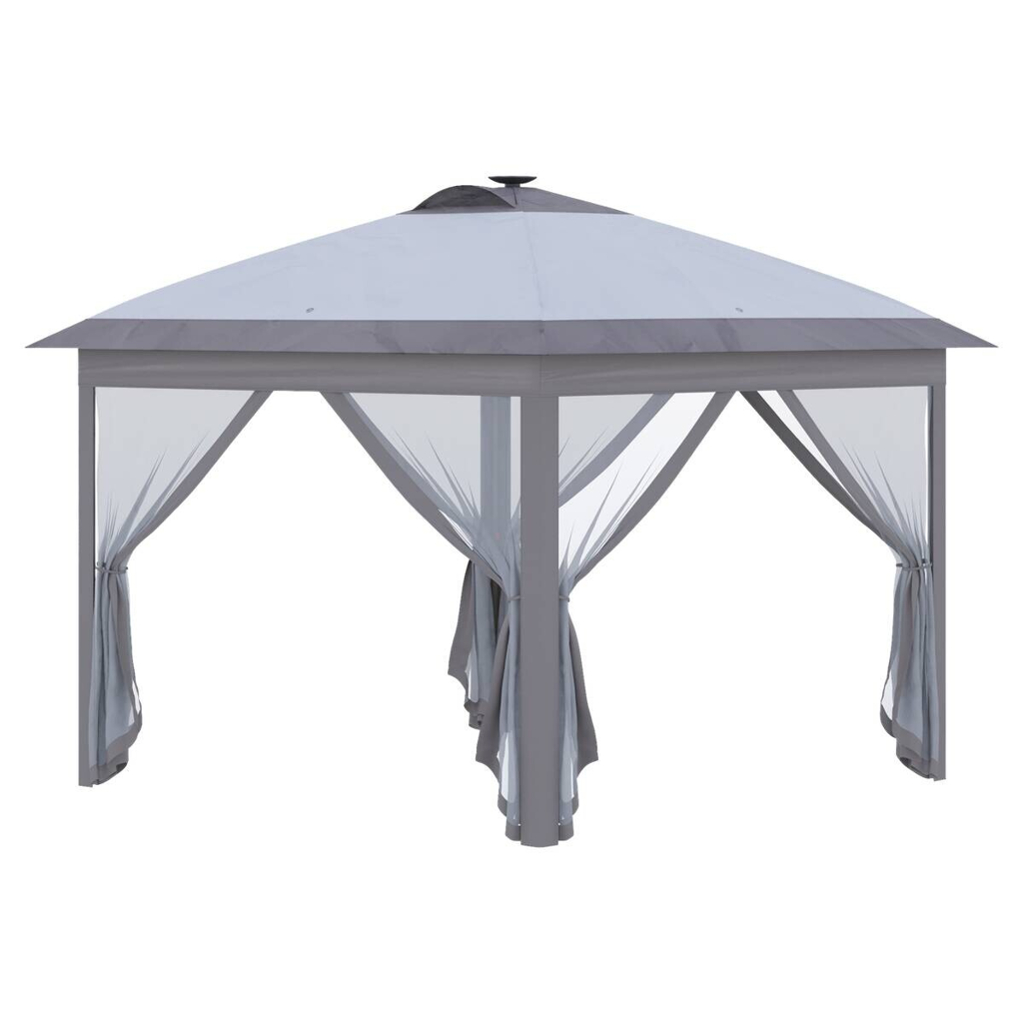 Outsunny Faltpavillon grau Polyester-Mischgewebe B/H/L: ca. 330x288x330 cm
