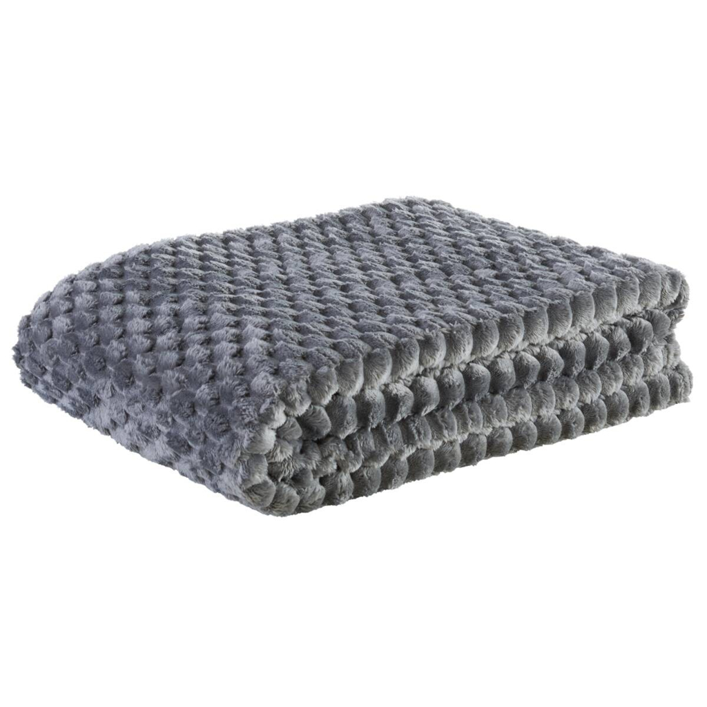 Wohndecke Wabe anthrazit Polyester B/L: ca. 150x200 cm