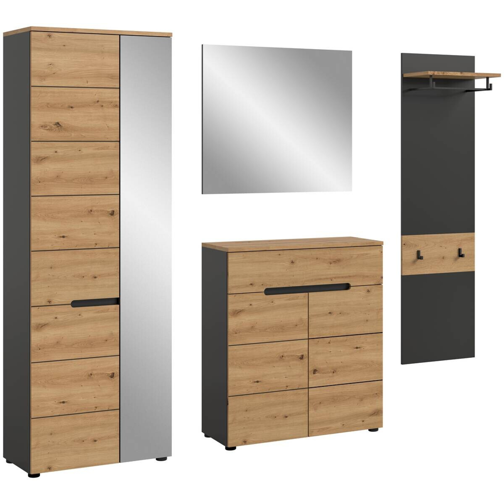 Garderobe Canu basaltgrau Nachbildung Artisan Nachbildung B/H/T: ca. 220x190x37 cm