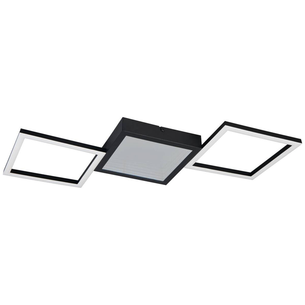 Reality LED-Deckenleuchte Gelo mattschwarz Metall B/H/L: ca. 43x4x66 cm