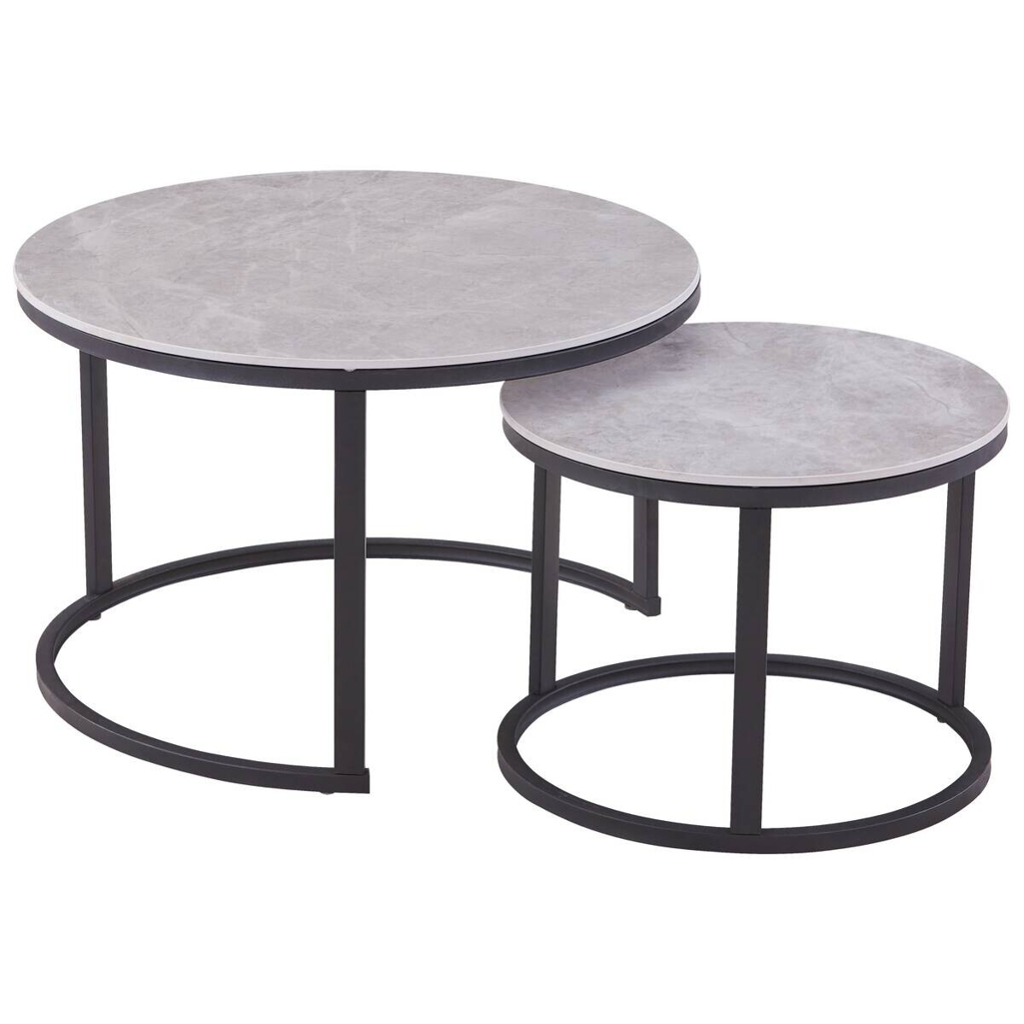 Couchtisch C680G-Couple grau schwarz B/H: ca. 70x45 cm