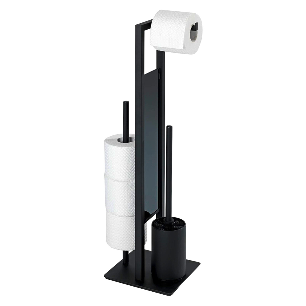 WENKO Stand-WC-Garnitur mattschwarz Edelstahl