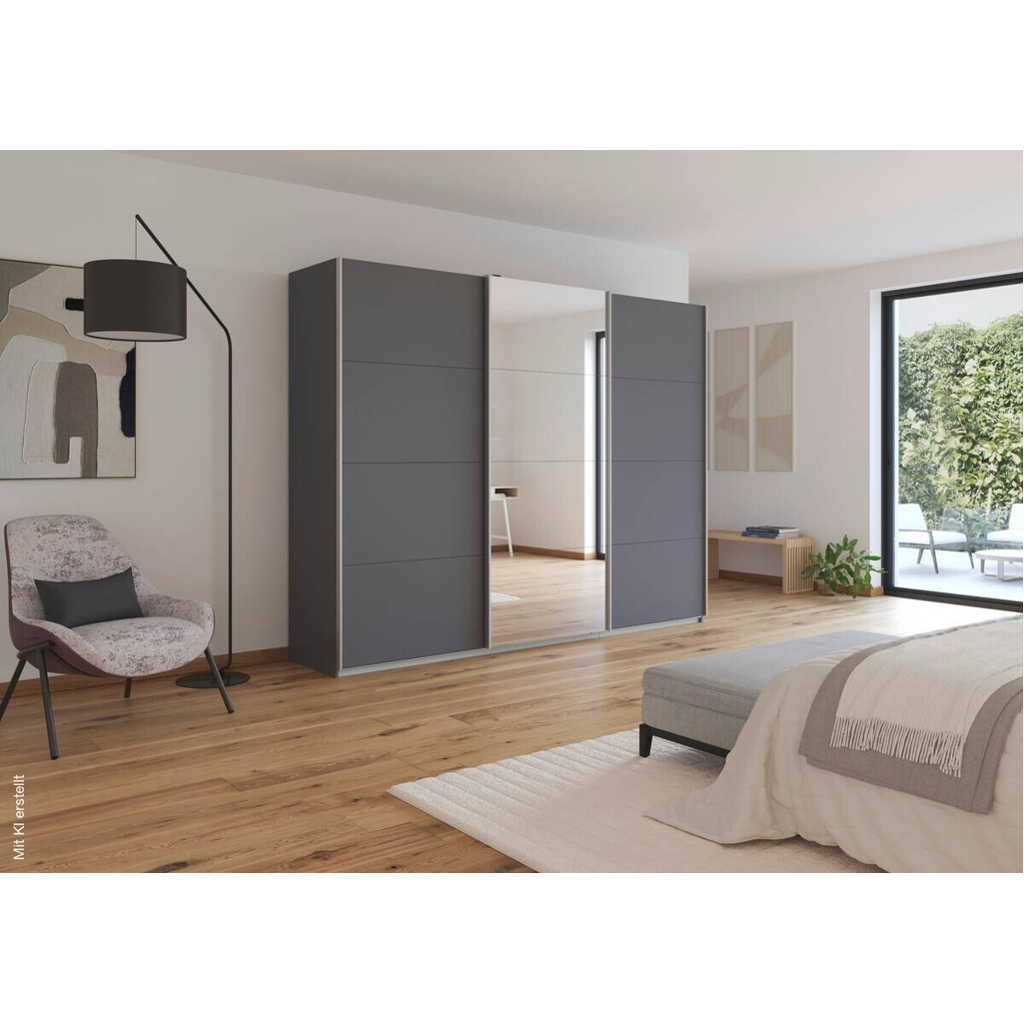 Kleiderschrank Kulmbach grau B/H/T: ca. 271x210x62 cm