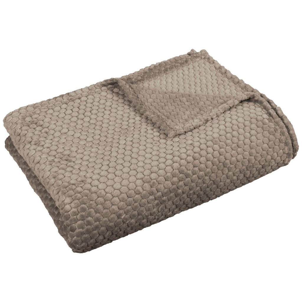 Wohndecke Flanell Cappuccino Polyester B/L: ca. 140x200 cm