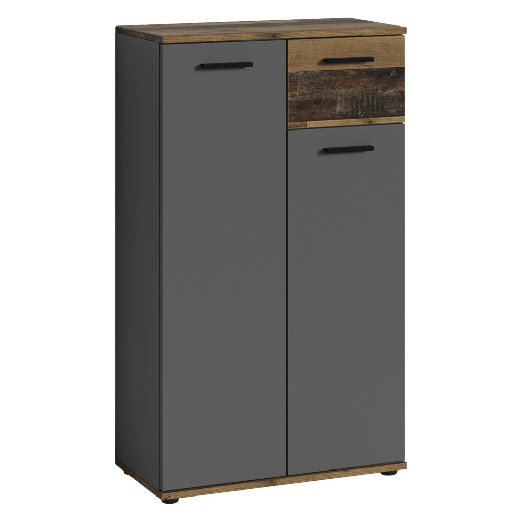 Schuhkommode JAKOB Eiche Old Wood Nachbildung anthrazit B/H/T: ca. 60x102x30 cm