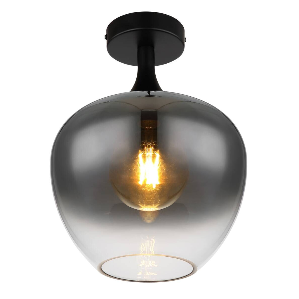 GLOBO Pendelleuchte schwarz Metall H/D: ca. 31,5x24 cm E27 1 Brennstellen