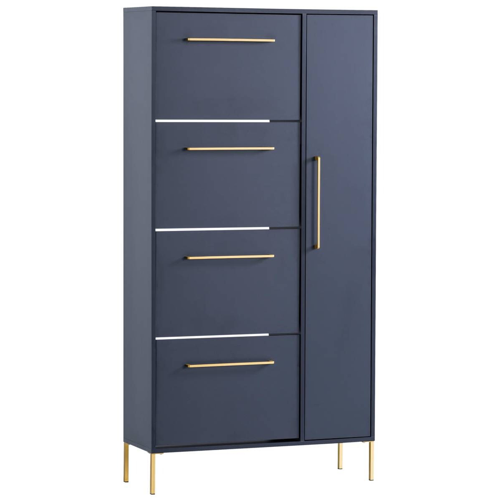 Schuhschrank Kent dunkelblau B/H/T: ca. 88,4x174,2x30 cm