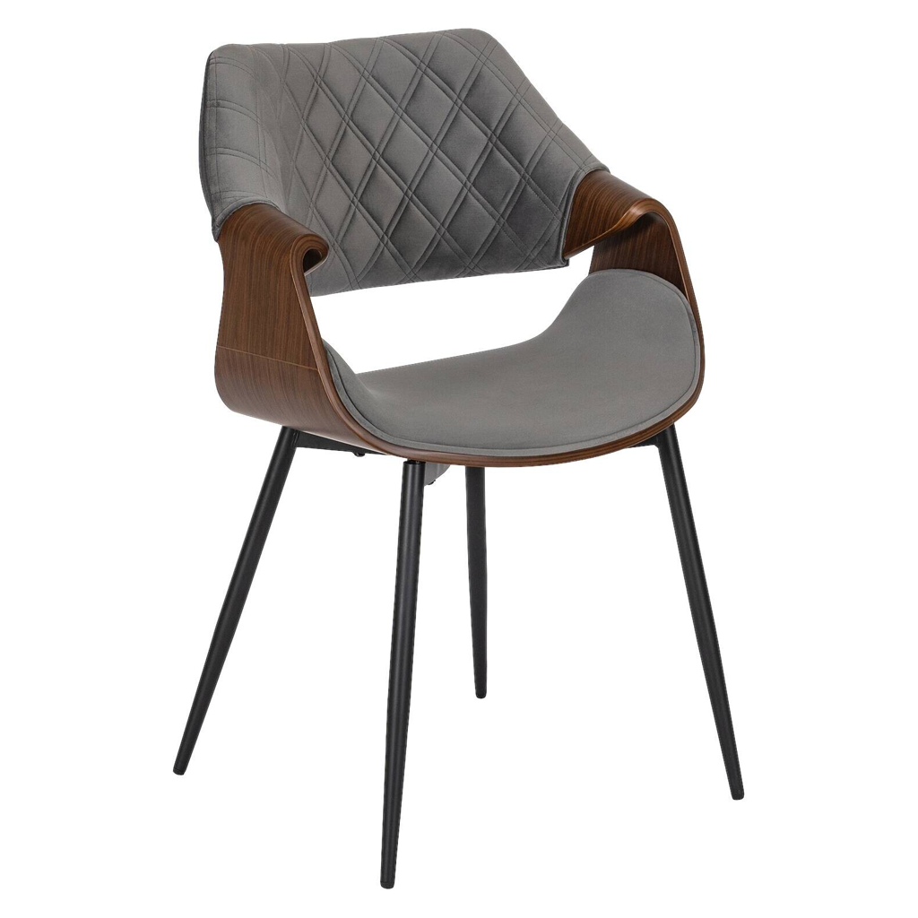 Stuhl DAKOTA nussbaum grau Velourstoff B/H/T: ca. 59x86x50 cm