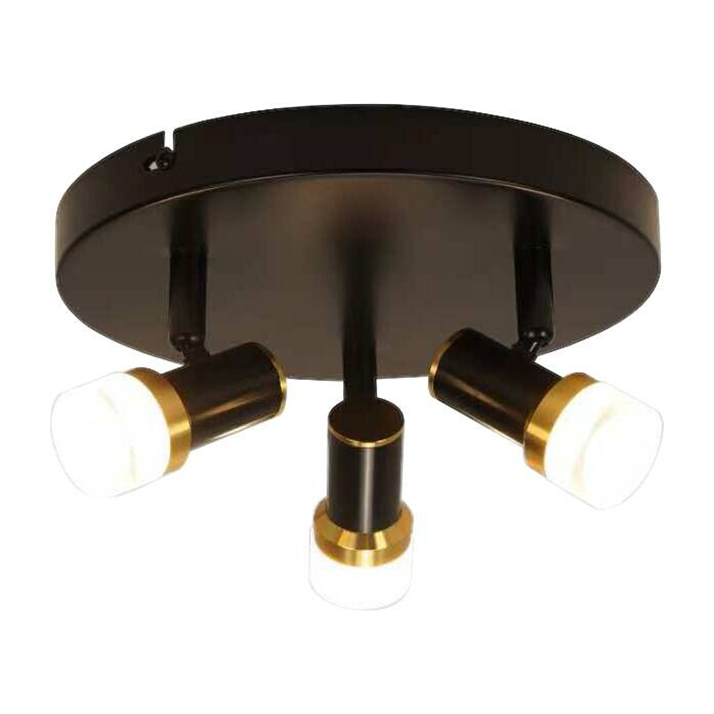 POCOline LED-Spotrondell 3-flg. Giulia schwarz Kupfer H/D: ca. 10,5x20 cm 3 Brennstellen