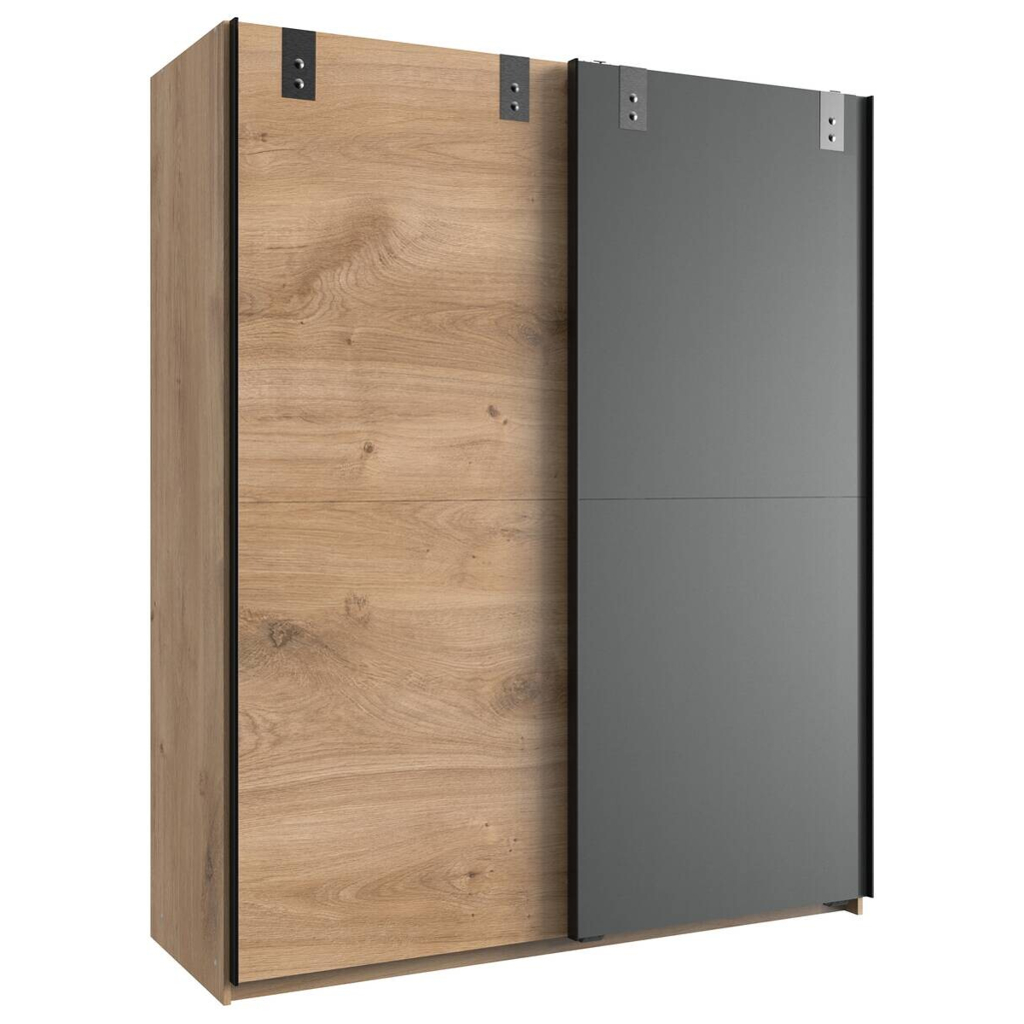 Schwebetürenschrank Liverpool Eiche Plankeneiche Nachbildung B/H/T: ca. 135x198x64 cm