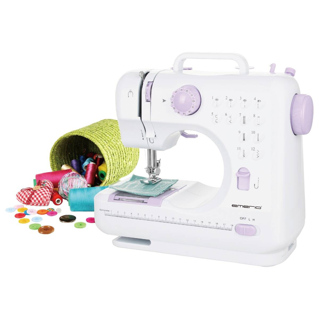 Emerio Nähmaschine SEW-121820 weiß lila Kunststoff B/H/T: ca. 27,5x26x12,1 cm ca. 7,2 W