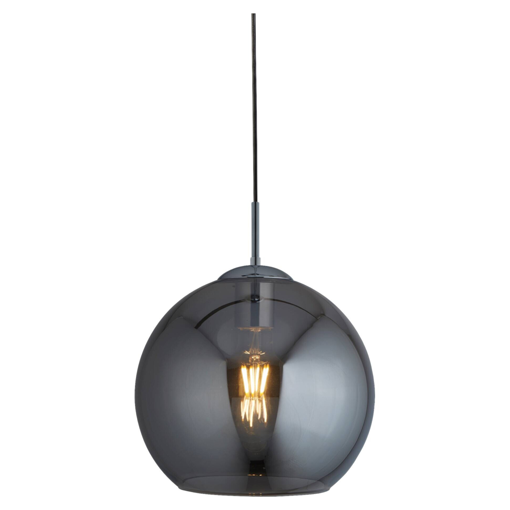 Searchlight Pendelleuchte Balls Chrom Glas Stahl B/H/L/D: ca. 25x120x25x25 cm E27 1 Brennstellen