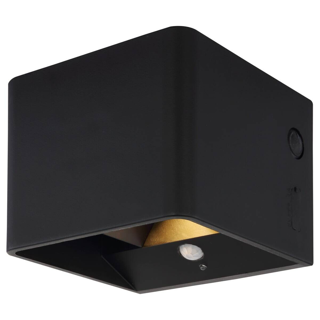 GLOBO LED-Wandleuchte klar mattschwarz PVC Kunststoff Metall B/H/L: ca. 10,1x8x10,2 cm 1 Brennstellen