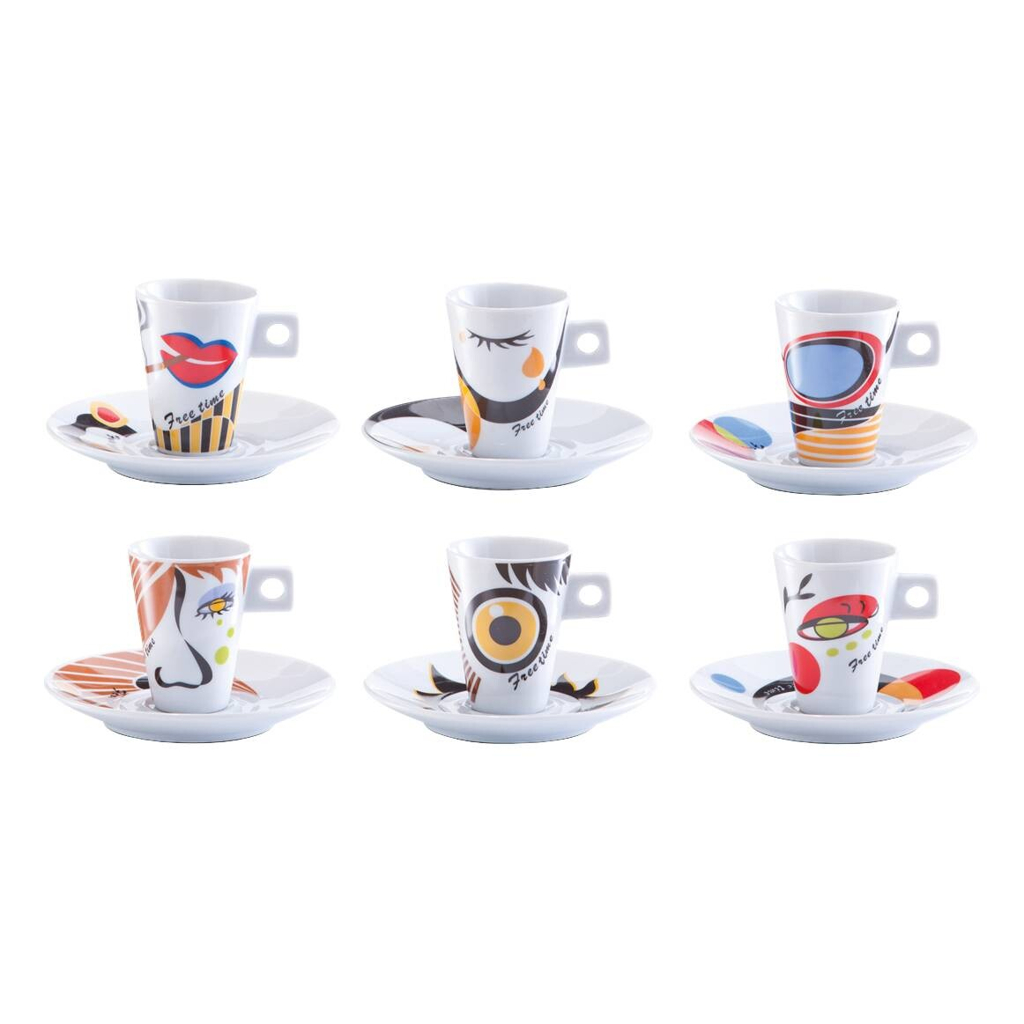 Zeller Espresso-Set Faces