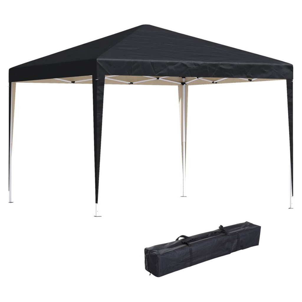 Outsunny Pavillon schwarz Stahl B/H/L: ca. 295x255x295 cm