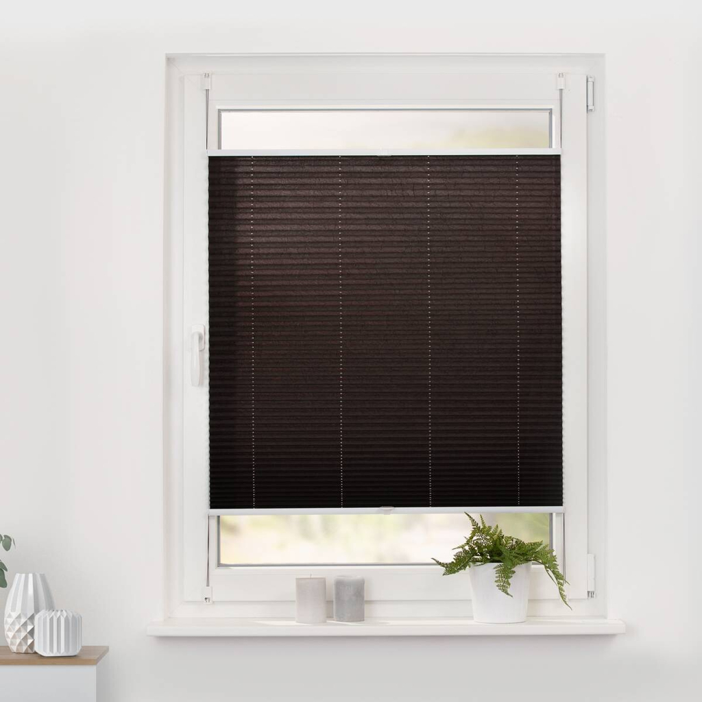 LICHTBLICK Spannplissee braun B/L: ca. 60x210 cm