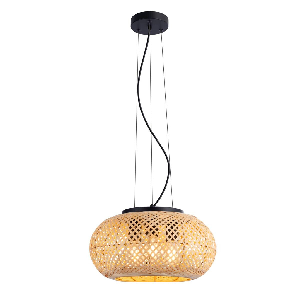 Pendelleuchte natur Bambus H/D: ca. 120x40 cm E27 3 Brennstellen