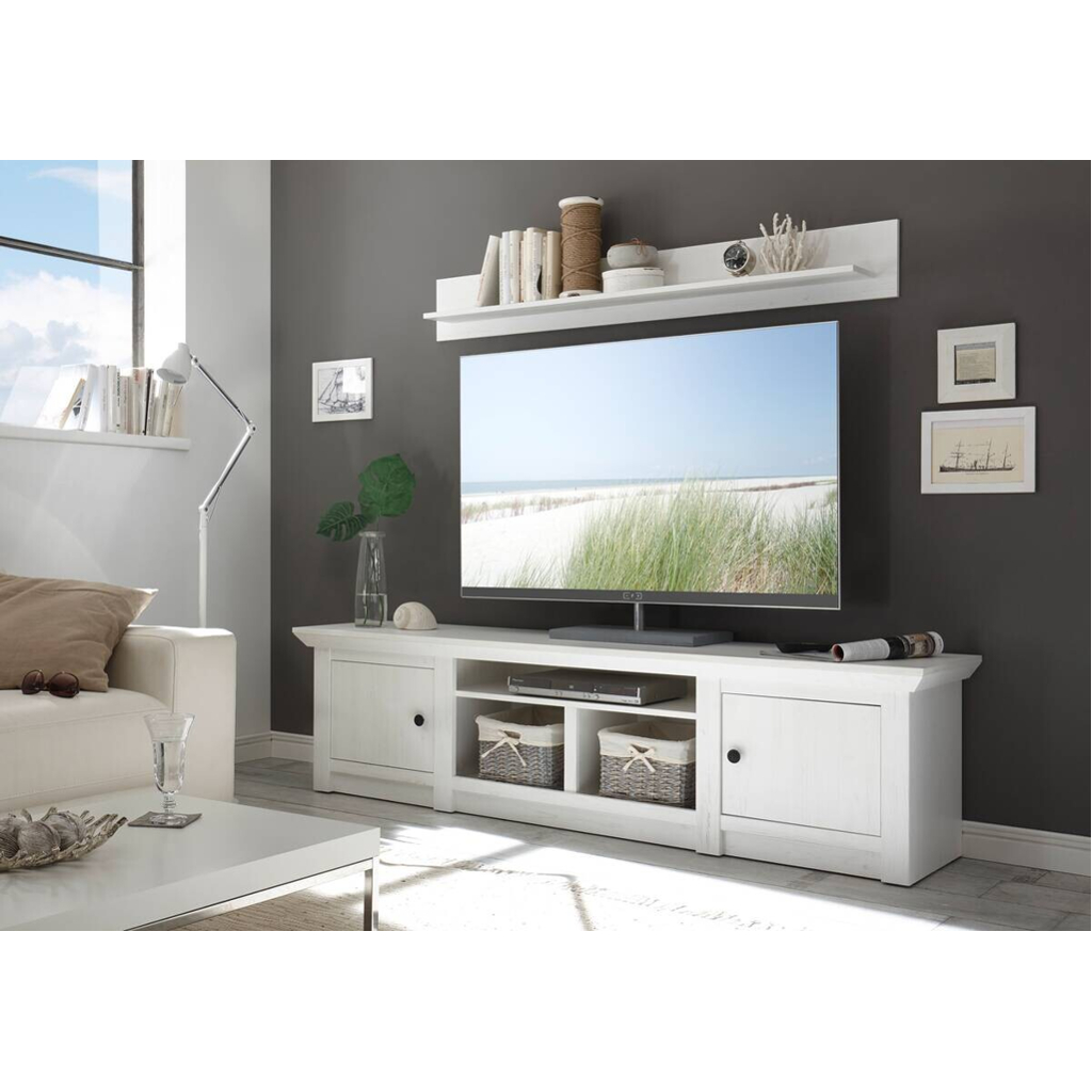 TV-Lowboard Westerland weiß Pinie Nachbildung B/H/T: ca. 194x51x45 cm