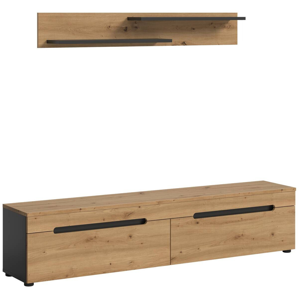 TV-Kommode Canu basaltgrau Nachbildung Artisan Oak Nachbildung B/H/T: ca. 170x38x33 cm