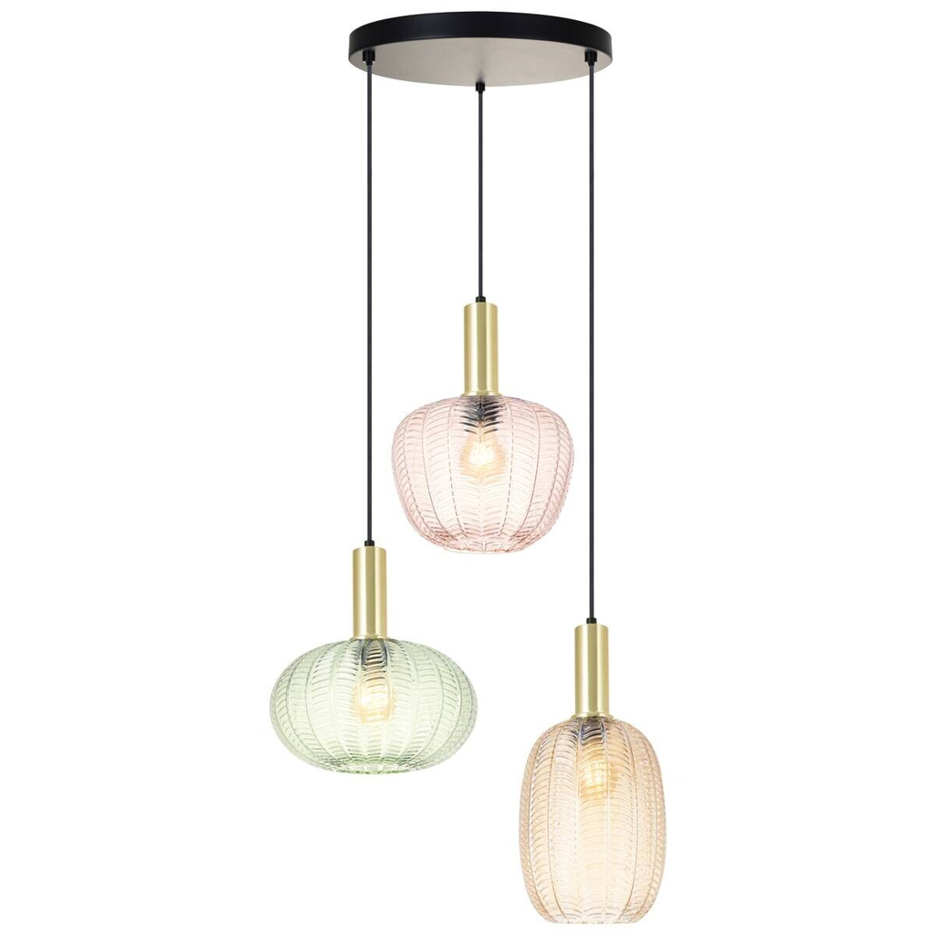 Pendelleuchte bunt Glas H/D: ca. 120x45 cm E27 3 Brennstellen