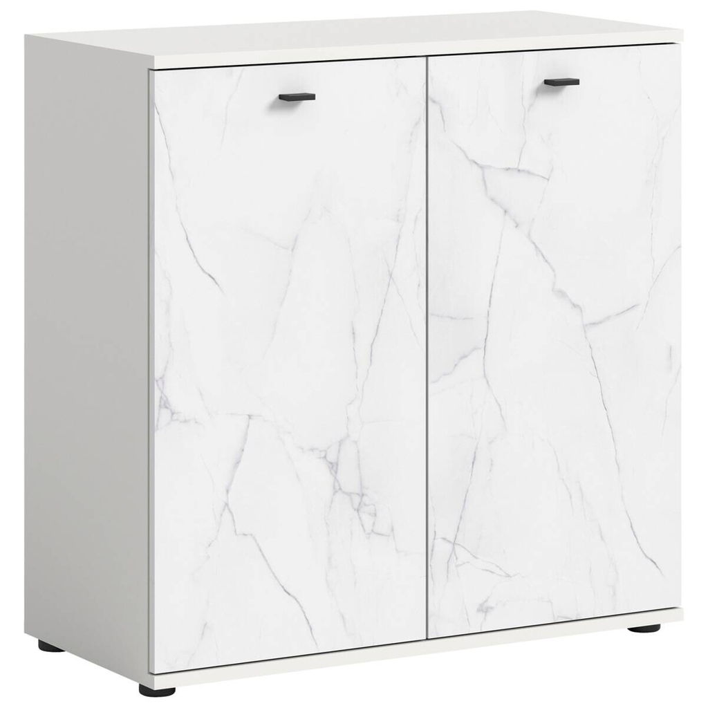 Kommode Stone weiß Marmoroptik B/H/T: ca. 86x88x41 cm