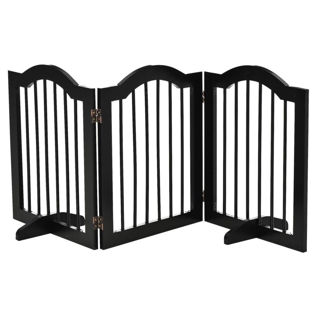 PawHut Hunde-Schutzgitter schwarz Polypropylen B/H/L: ca. 29,5x154,5x61 cm