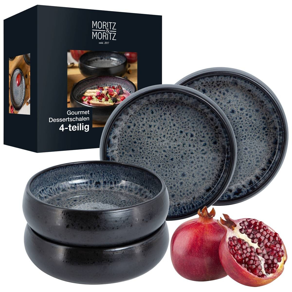 Moritz & Moritz Dessertschalen-Set grauschwarz Steinzeug H/D: ca. 5x19 cm
