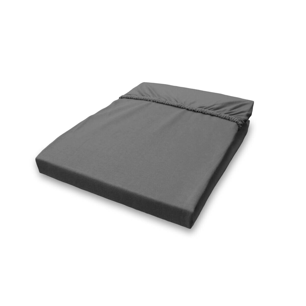 Jersey Spannbetttuch Graphit Baumwolle B/H/L: ca. 180x28x200 cm