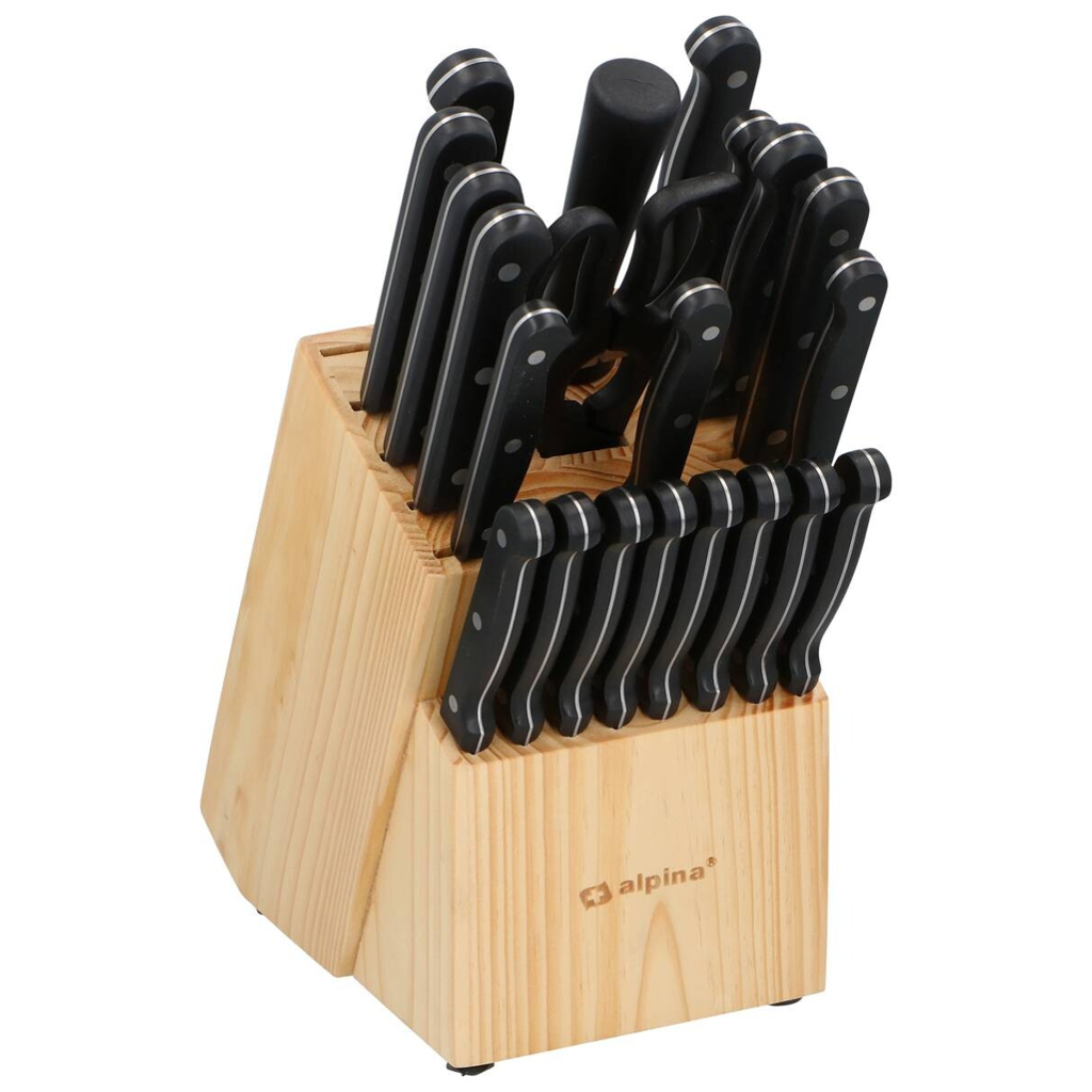 alpina Messerblock schwarz Holz 22 tlg.
