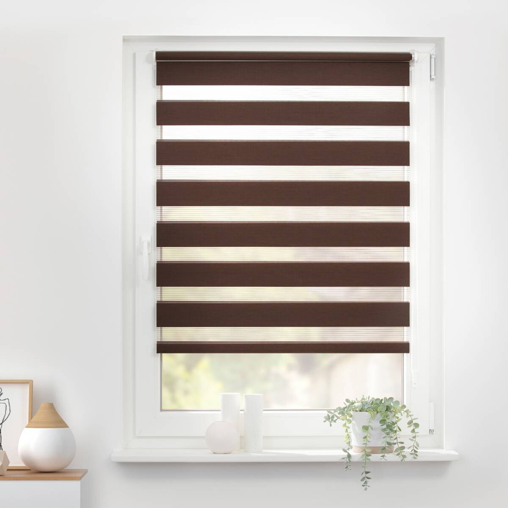 LICHTBLICK Doppelrollo Duo dunkelbraun B/L: ca. 50x150 cm