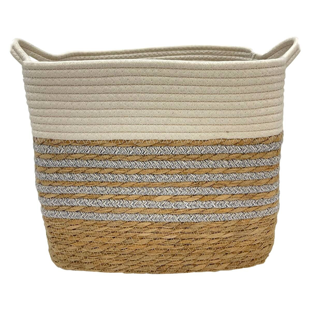 POCOline Korb grau Baumwolle B/H/L: ca. 27x29x35 cm