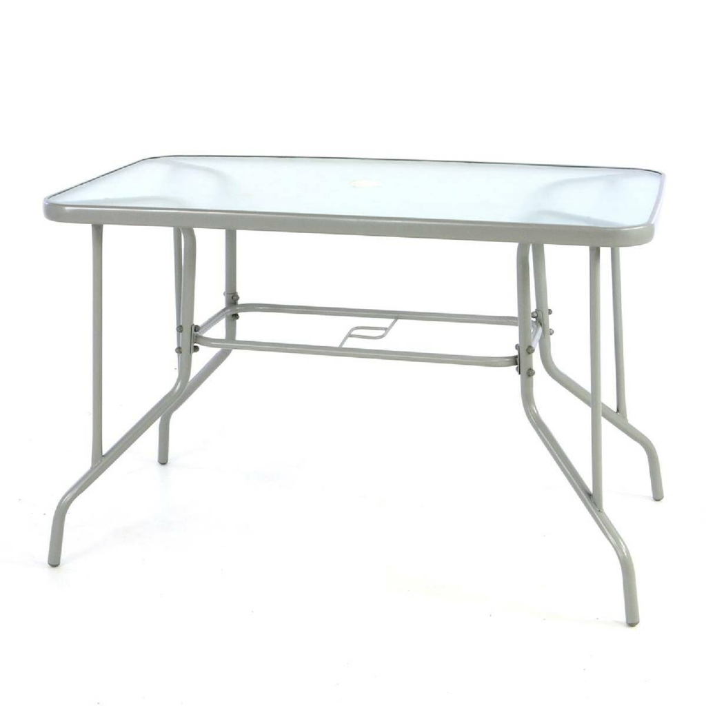 VCM Bistrotisch silber Metall B/H/L: ca. 60x72x110 cm