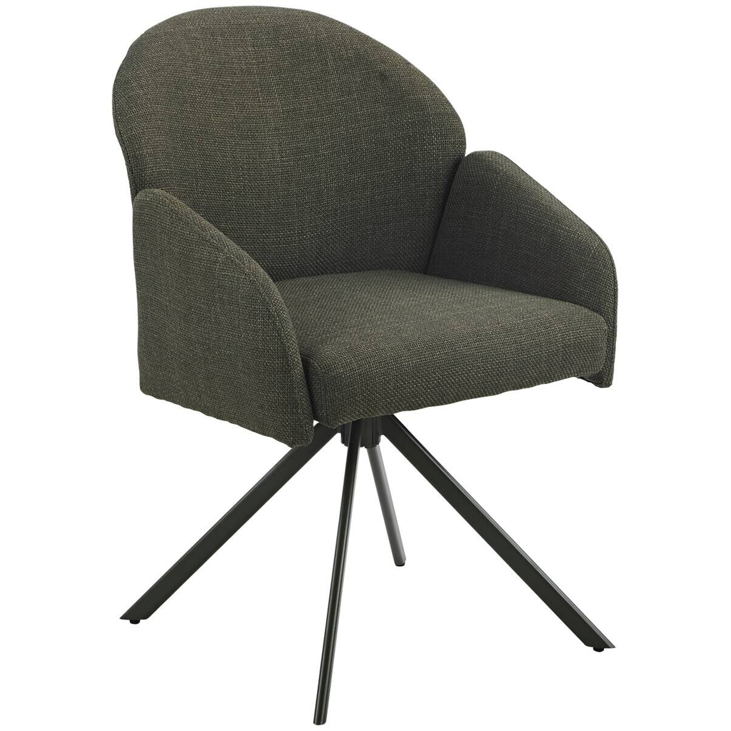 Drehstuhl Holly grün Microfaser Webstoff B/H/T: ca. 57x84x61 cm
