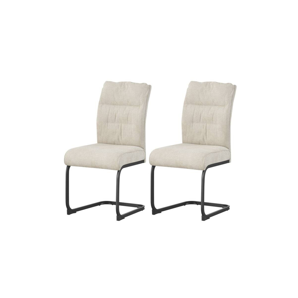 Schwingstuhl FRIEDA, 2er Set creme schwarz B/H/T: ca. 47x94x61 cm