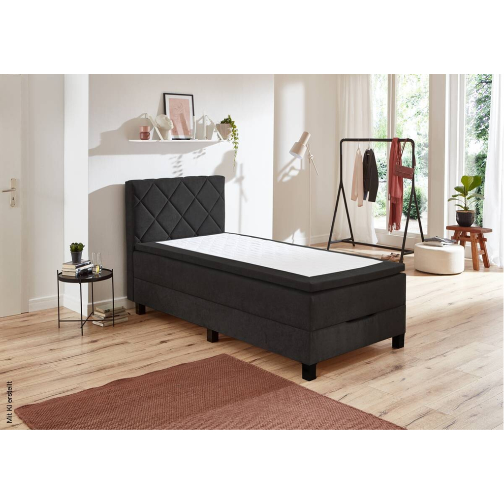 Boxspringbett Jeff schwarz Liegefläche B/L: ca. 100x200 cm