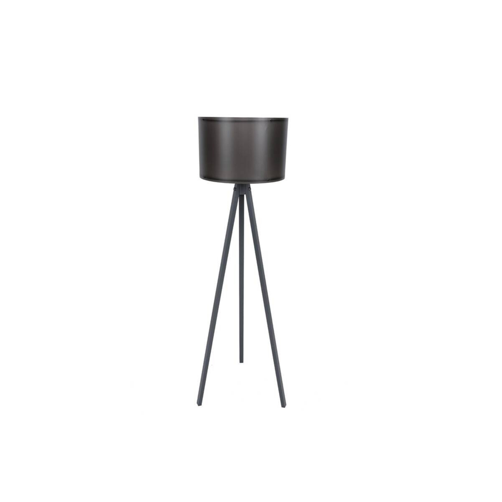 Opviq Stehlampe grau schwarz MDF Polypropylen B/H/L: ca. 38x145x38 cm E27 1 Brennstellen