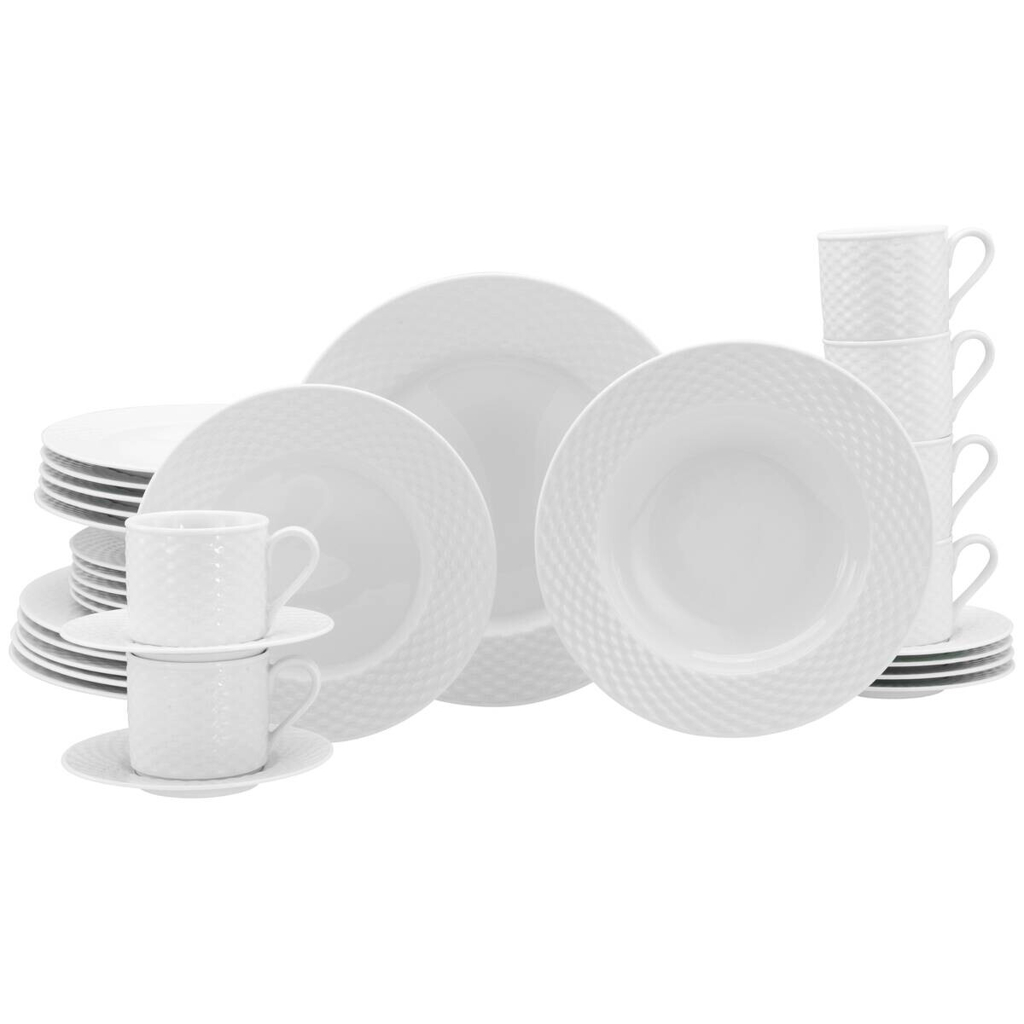 CreaTable Kombiservice Polo weiß Porzellan 30 tlg.