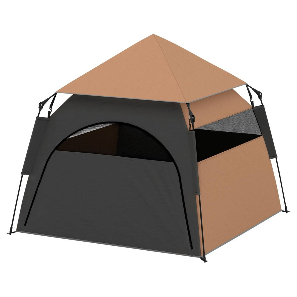 PawHut Haustierzelt braun Polyester B/H/L: ca. 120x106x120 cm