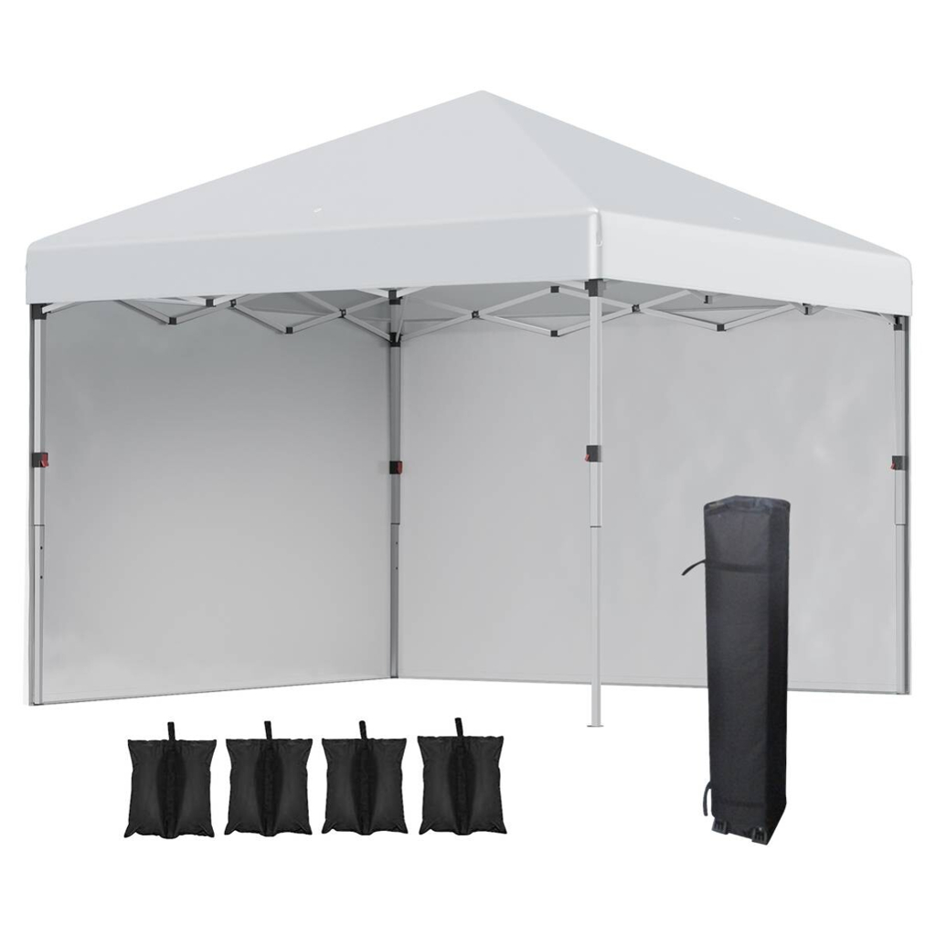Outsunny Faltpavillon hellgrau Stahl B/H/L: ca. 297x274x297 cm