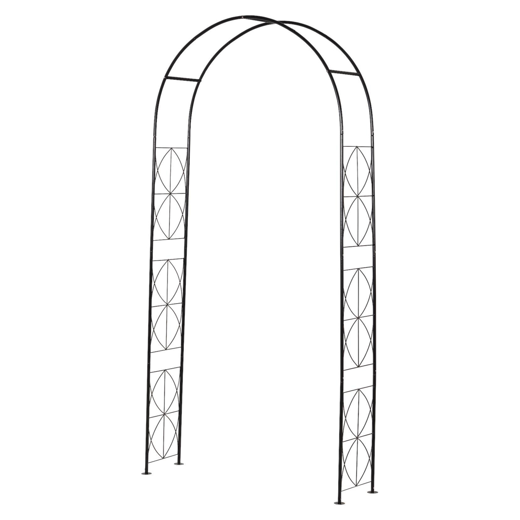 Outsunny Rosenbogen schwarz B/H/L: ca. 30x230x114 cm